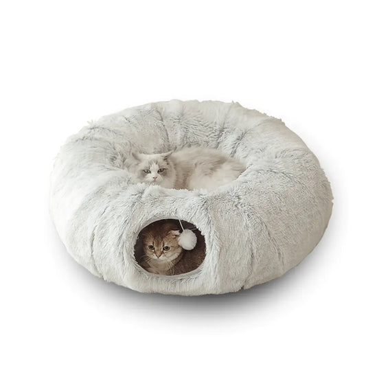 Cama-Túnel "Donut" 2 en 1 para Gatos (Interactiva)